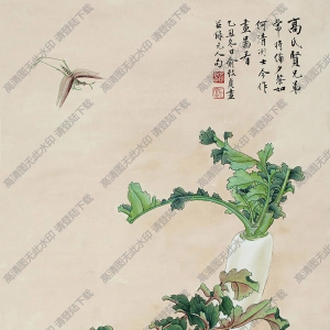 俞致貞作品 萊菔圖 高清大圖下載