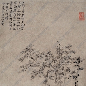 倪云林國(guó)畫(huà)作品 霜林湍石 高清下載