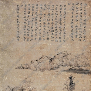 倪云林國(guó)畫(huà)作品 溪樵岸邊 高清下載