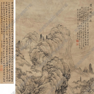 李流芳國(guó)畫 蜀山曉行圖 高清大圖下載