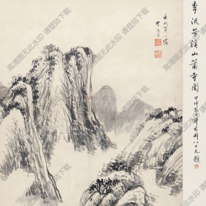 李流芳國(guó)畫 溪山蕭寺圖 高清大圖下載