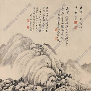 李流芳國(guó)畫 云山得雨圖 高清大圖下載