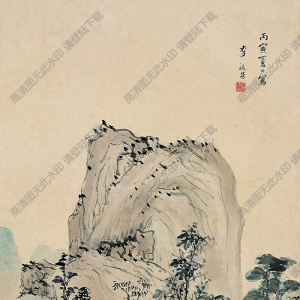 李流芳國(guó)畫 秋山草亭圖 高清大圖下載