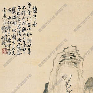 李鱓國(guó)畫 虛亭疏柳圖 高清大圖下載