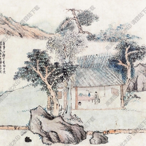 王宸國(guó)畫 山居讀書圖 高清大圖下載