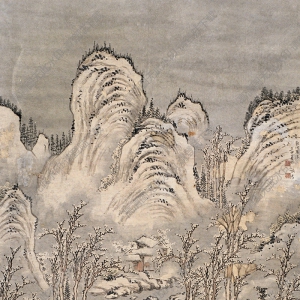 張宏作品 雪景山水圖 高清大圖下載