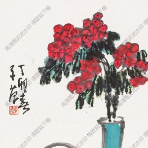 崔子范作品 瓶花圖 高清大圖下載