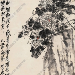 趙云壑國(guó)畫(huà) 菊石圖(1) 高清大圖下載