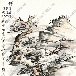 曾熙國(guó)畫(huà) 仿張大風(fēng)山水 高清大圖下載